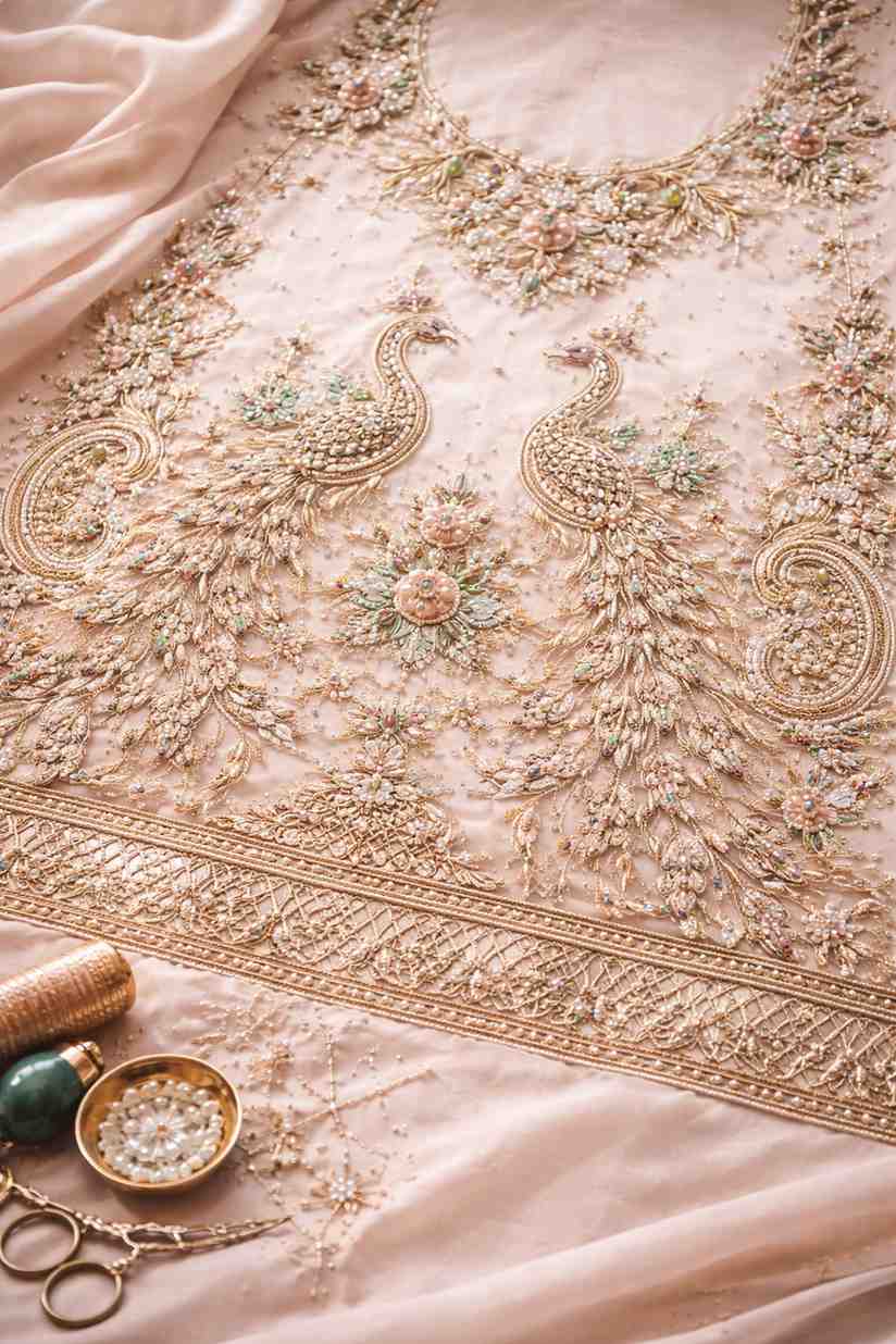 Peacock Zardozi Saree