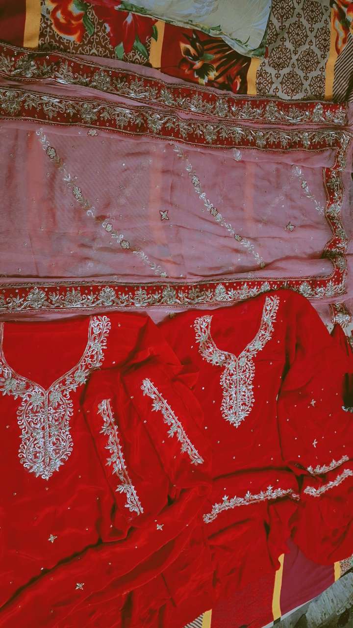Red and Pink Zardozi Suits